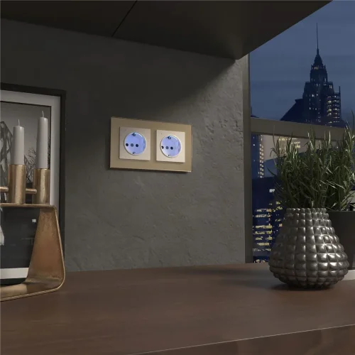 Розетка с подсветкой (слоновая кость) W1171403 - фото 3