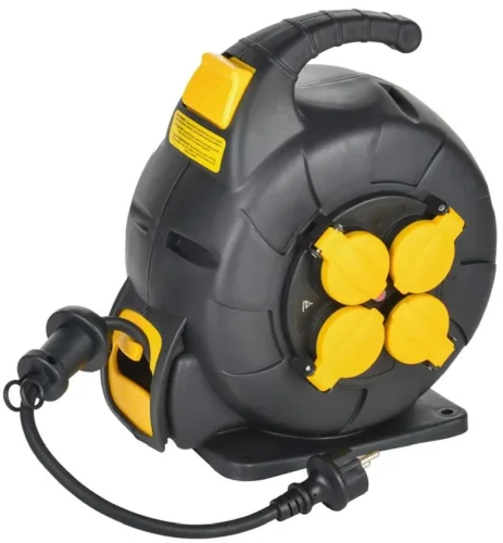 Удлинитель на катушке TWIST 4х10м с заземл. с крышк. автосмотка 16А IP44 КГ 3х1.5кв.мм УК10 2P+PE/10м 4 IEK TW-KP27-16-04-10-44 - фото