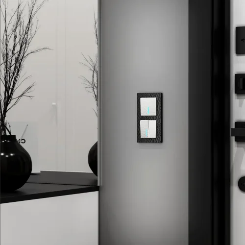 Выключатель одноклавишный проходной с подсветкой (Hammer белый) W1212101 - фото 2