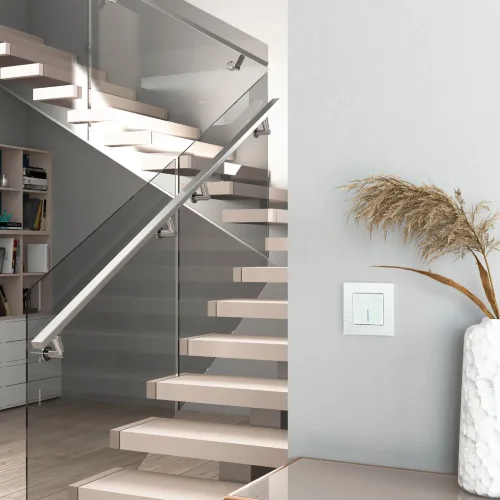 Выключатель одноклавишный проходной с подсветкой (Hammer белый) W1212101 - фото 5