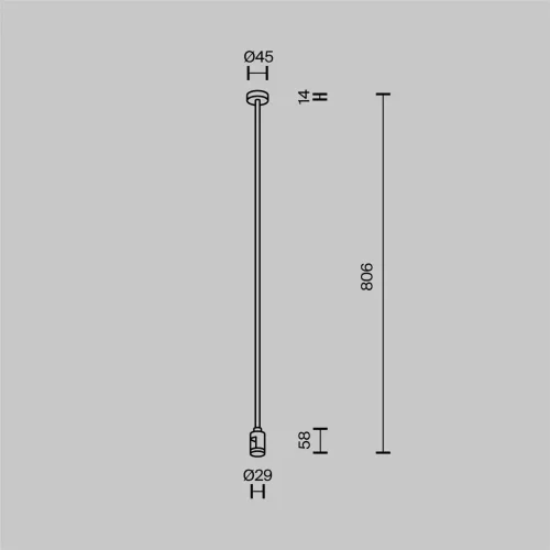 Крепление потолочное Long одинарное 760мм Flarity латунь (Латунь) TRA159C-SL1-BS - фото 2
