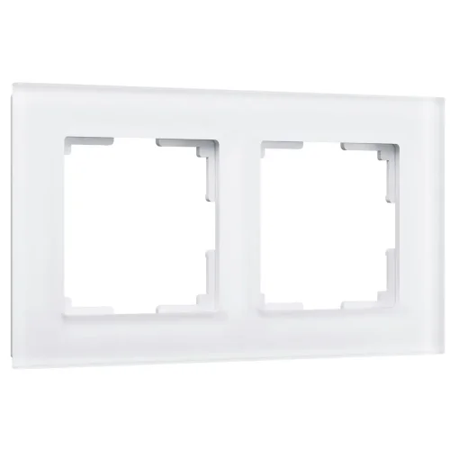 Рамка из стекла на 2 поста Favorit белый матовый W0021105 - фото