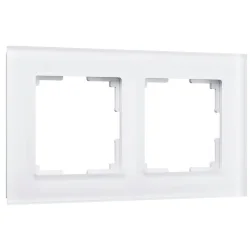 Рамка из стекла на 2 поста Favorit белый матовый W0021105