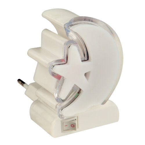 DTL-301-Месяц со звездочкой-RGB-4LED-0.5W Светильник-ночник, Без выключателя, Блистер - фото 1