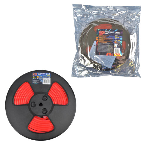 ULS-N11-2835-120LED/m-8mm-IP67-DC24V-10W/m-15M-RED Светодиодная гибкая герметичная лента. NEON. Катушка 15м. в герметичной упаковке. Красный свет. ТМ Uniel - фото