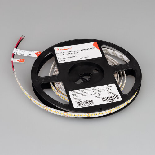 Светодиодная лента RT-A240-10mm 24V Day4000 (22 W/m, IP20, 2835, 5m) (Arlight, высок.эфф.150 лм/Вт) - фото 2