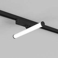Поворотный однофазный трековый светильник STROM со светодиодом L300mm 220V 10W 150° 4000K IP20 черный алюминий/акрил, Denkirs DK6448-BK