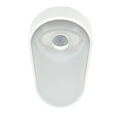 Светильник светодиодный WP 15 C 12W OP 840 W10L22 WH MDM 220х106х60мм 12Вт 4000К IP65 ЖКХ овал. пылевлагозащ. с датчиком движения бел. Русский Свет 15071524500