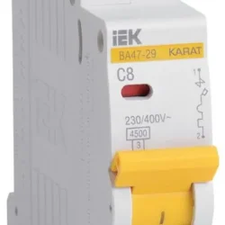 Выключатель автоматический модульный 1п C 8А 4.5кА ВА47-29 KARAT IEK MVA20-1-008-C