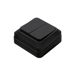 Выключатель двухклавишный BOLLETO черный накладной 7023B IN HOME