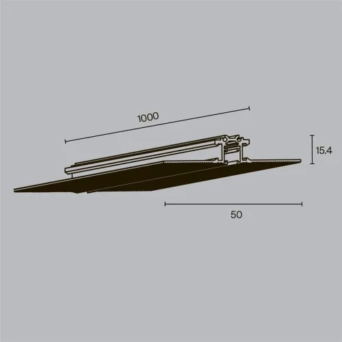Шинопровод встраиваемый под шпаклевку 1 м Levity (Черный) - фото 6