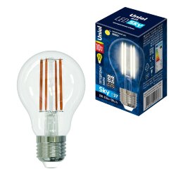 LED-A60-10W-WW-E27-CL PLS02WH Лампа светодиодная, Форма A, прозрачная, Серия Sky, Теплый белый свет 3000K