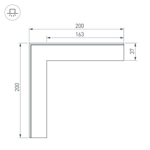 Угол SL-LINIA45-FANTOM внешний (Arlight, Металл) - фото 4