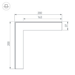 Угол SL-LINIA45-FANTOM внешний (Arlight, Металл)