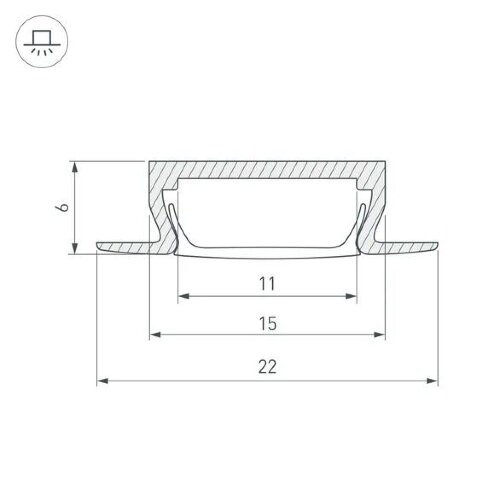 Профиль U-15-IN Anod (с экраном) — 2000мм - фото 2