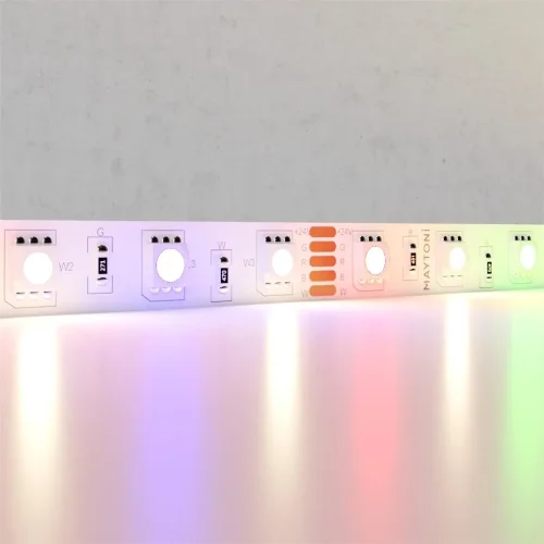 Светодиодная лента 24В 5050 14,4Вт/м Цветная (RGB) + 3000K 5м IP20 (Белый) 10176 - фото