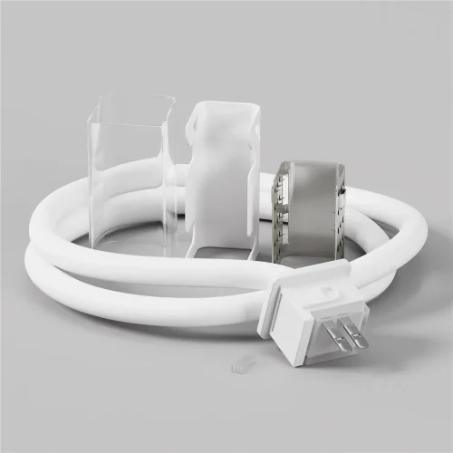 Коннектор питания для гибкого неона 17x12 мм (выход прямой) (Белый) - фото 2