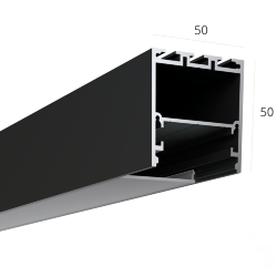 Алюминиевый LED профиль LINE 5050 ral9005 LT70 (с экраном) — 2500мм
