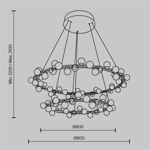 Подвесной светильник Tessara 3000К 116Вт (Золото) - фото 14