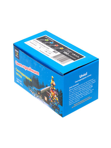 ULD-N1815-180-DTA MULTI IP20 Сетка светодиодная с контроллером, 1.8х1.5м, 180 светодиодов, Разноцветный свет, Провод прозрачный. - фото 6