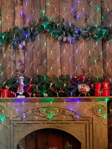 ULD-N1815-180-DTA MULTI IP20 Сетка светодиодная с контроллером, 1.8х1.5м, 180 светодиодов, Разноцветный свет, Провод прозрачный. - фото 5