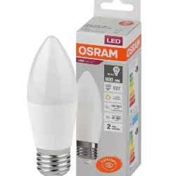 Лампа светодиодная LV 10SW/3000K (=75W) E27 | LED Value 2Y | Свеча | - OSRAM