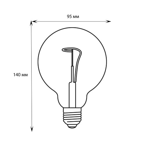 LED-SF01-4W-SOHO-E27-CW BLUE-WINE GLS77TR Лампа светодиодная SOHO, Синяя-винная колба, Спиральный филамент - фото 6