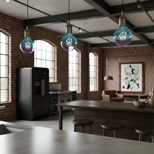 LED-SF01-4W-SOHO-E27-CW BLUE-WINE GLS77TR Лампа светодиодная SOHO, Синяя-винная колба, Спиральный филамент - фото 3