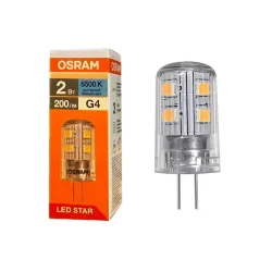 Лампа светодиодная 2W/6500K (=40W) G4 220V | 200Lm d14x33 | - OSRAM