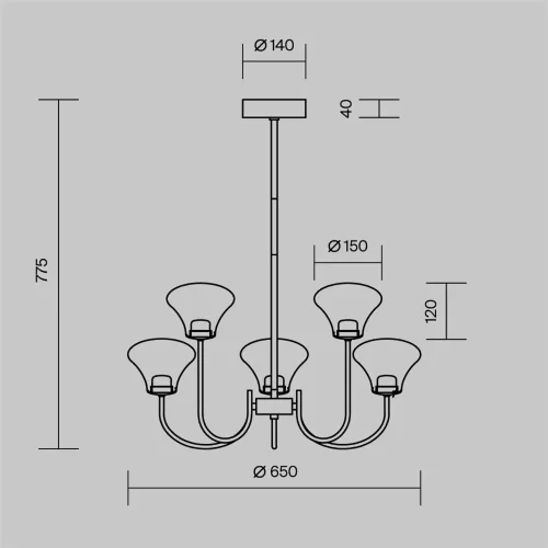 Подвесной светильник Dynasty 3000K 20Вт (Латунь) - фото 6