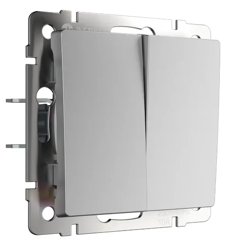 W1120006/ Выключатель двухклавишный (серебряный) W1120006 - фото