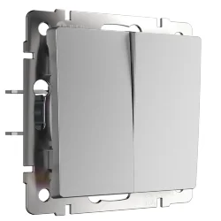 W1120006/ Выключатель двухклавишный (серебряный) W1120006