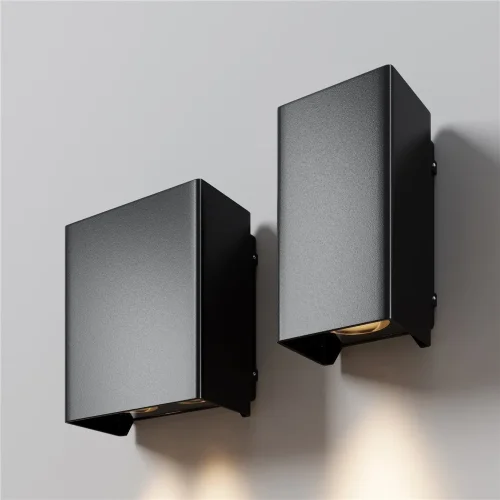 Настенный светильник Ракушка / Shell 3000K 6Вт IP 65 (Черный) O505WL-L6B3K - фото 6