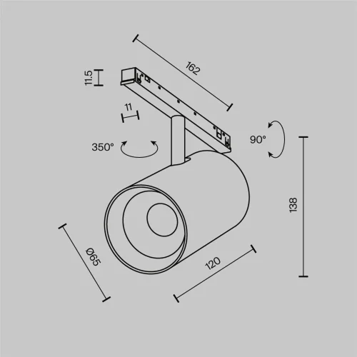 Трековый светильник Фокус / Focus Led Exility X 4000K 18Вт 36° (Черный) TR243-18W4K-B - фото 11