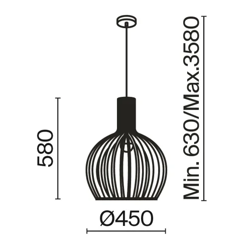 Подвесной светильник Корни / Roots E27х1 (Черный) MOD194PL-01W1 - фото 4