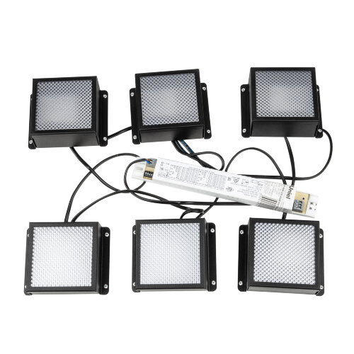 ULP-0808 42W-4000К IP40 GRILYATO BLACK KIT06 Светильники светодиодные потолочные встраиваемые, комплект из 6 штук, Белый свет 4000K, 5208Лм, Для ячеек 86x86мм, Корпус черный, В комплекте с и-п - фото 1