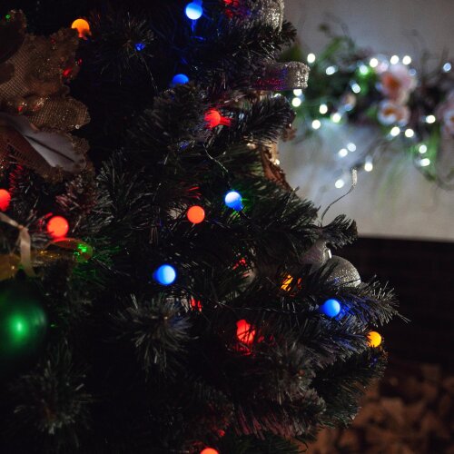 ULD-S0540-060-DGA MULTI IP20 COLORBALLS Гирлянда светодиодная с контроллером Разноцветные шарики, 60 светодиодов, 5.4 м, разноцветная, IP20, провод зеленый - фото 6