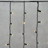 Гирлянда Бахрома 3,2 x 0,9 м Тепло-Белая 220В, 168 LED, Провод Черный Каучук, IP65. Фото 2.