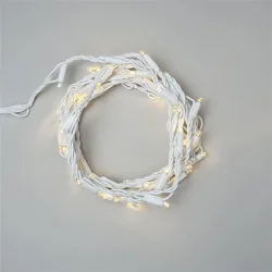 Гирлянда Нить Тверская 5м Тепло-Белая с Контроллером 24В, 54 LED, Провод Белый Каучук, IP65