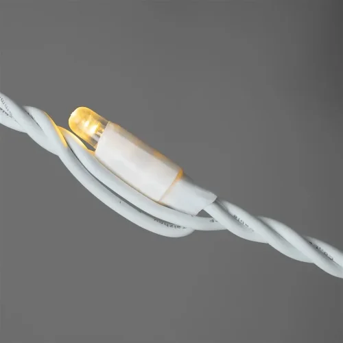 Гирлянда Нить Тверская 5м Тепло-Белая с Контроллером 24В, 54 LED, Провод Белый Каучук, IP65. Фото 2.