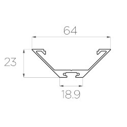 Профиль угловой алюминиевый LC-LPU-2364-2 Anod
