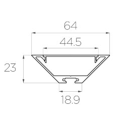 Профиль угловой алюминиевый LC-LPU-2364-2 Anod