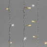 Гирлянда Занавес 2 x 3 м Желтый с Мерцанием Белого Диода 220В, 600 LED, Провод Прозрачный ПВХ, IP54. Фото 4.