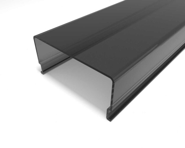 Рассеиватель поликарбонатный для профиля прямоугольный LC-LRM-BL36-6 чёрный - фото