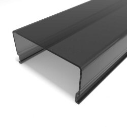 Рассеиватель поликарбонатный для профиля прямоугольный LC-LRM-BL36-6 чёрный