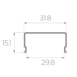 Рассеиватель поликарбонатный для профиля прямоугольный LC-LRM-BL36-6 чёрный