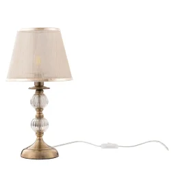 Серия в классическом стиле. Главное украшение светильников Inessa – декоративные элементы арматуры из прозрачного стекла коньячного оттенка. Абажуры выполнены из органзы и обрамлены тесьмой в цвет арматуры, сделанной из металла. Широкая линейка позволит о