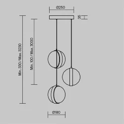 Подвесной светильник Misterio 3000К 15Вт (Черный)