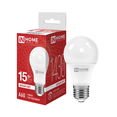 Лампа светодиодная LED-A60-VC 15Вт 230В Е27 4000К 1430Лм IN HOME - Фото 2