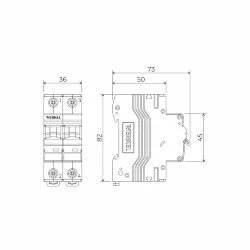 Автоматический выключатель 2P 40 A C 6 кА W902P406
